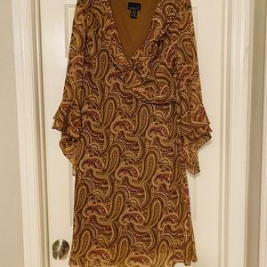 Tan and brown paisley dress